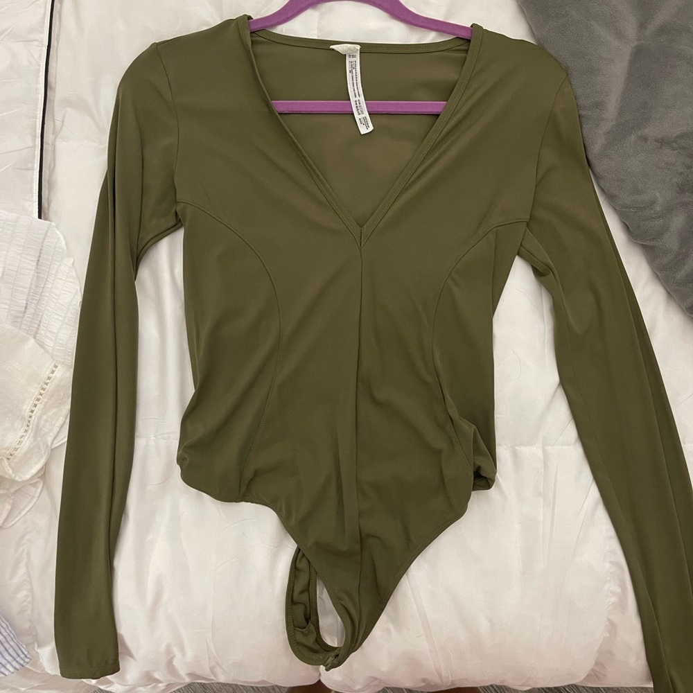 Green free people body suit